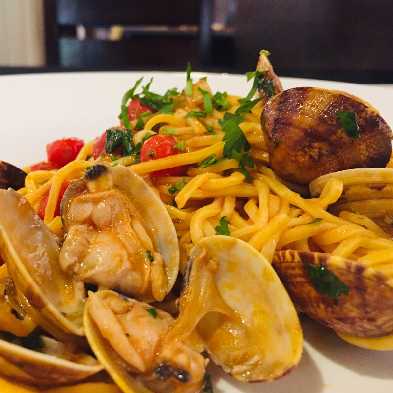 浅利ととトマトソースのタリオリーニ(リストランテ 松本)