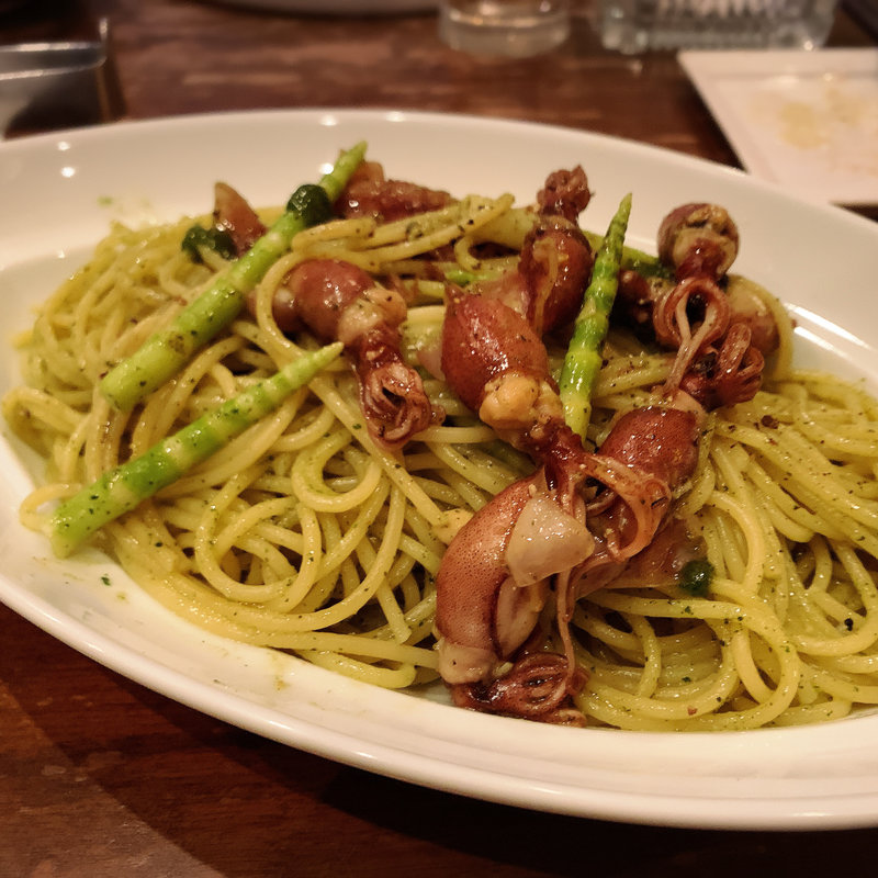 ホタルイカとヒメタケのパスタ(バー 832(hachimitsu))