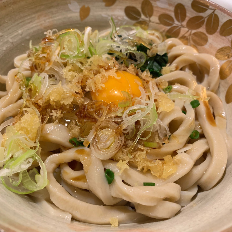 釜玉うどん 中盛(武蔵野うどん みらい家)