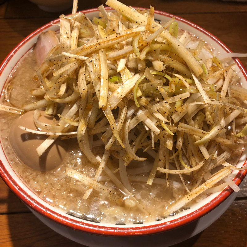 麺少なめ玉子付+ネギ(らーめん ばり男 大門店)