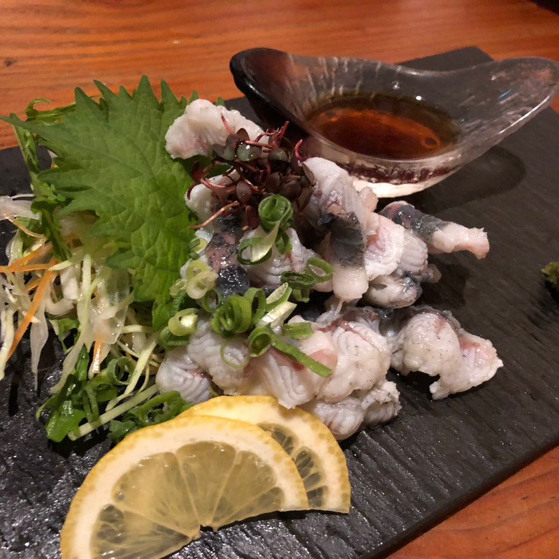 うなぎの湯引き(個室 水炊き善哉（ぜんざい）)