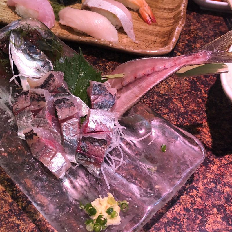 鯵刺し(寿司の磯丸　仲見世店)