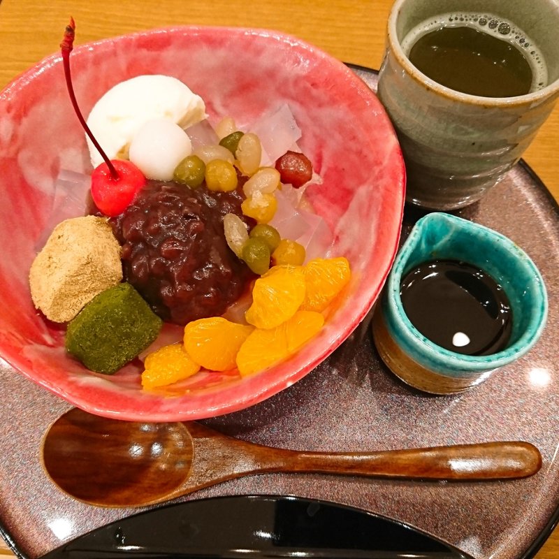 クリームあんみつ豆(蜜家珈琲店 あべのキューズモール店)