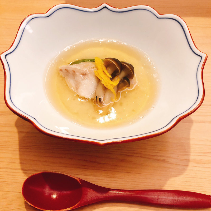 金目鯛の蒸し物(匠鮨おわな)
