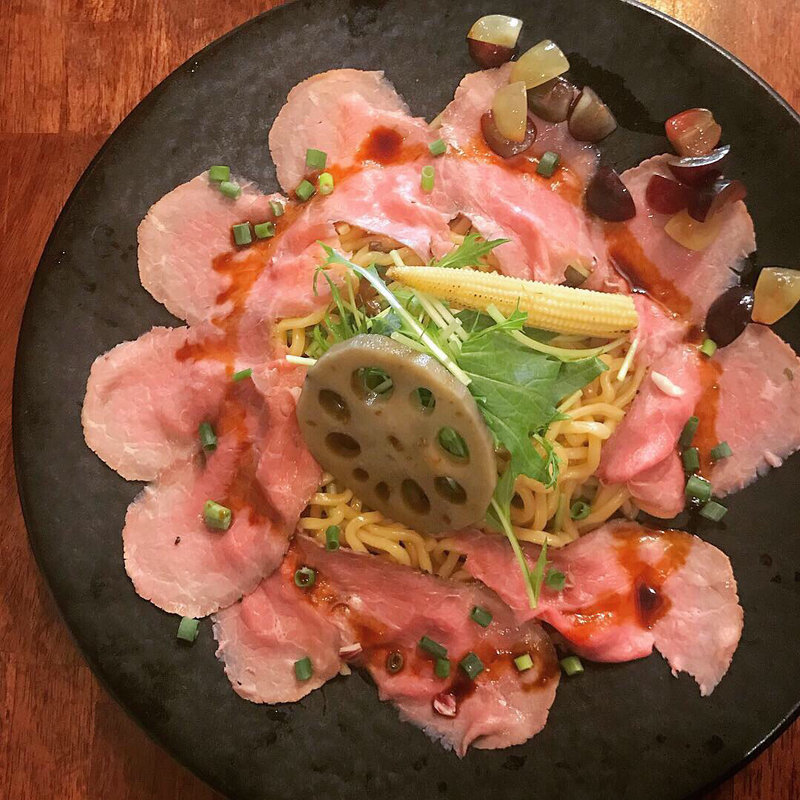 限定 和牛希少部位のレアチャーシューまぜそば(海老丸らーめん)