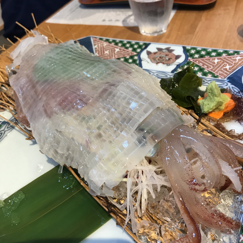 イカの活造り定食(民宿 磯の屋)