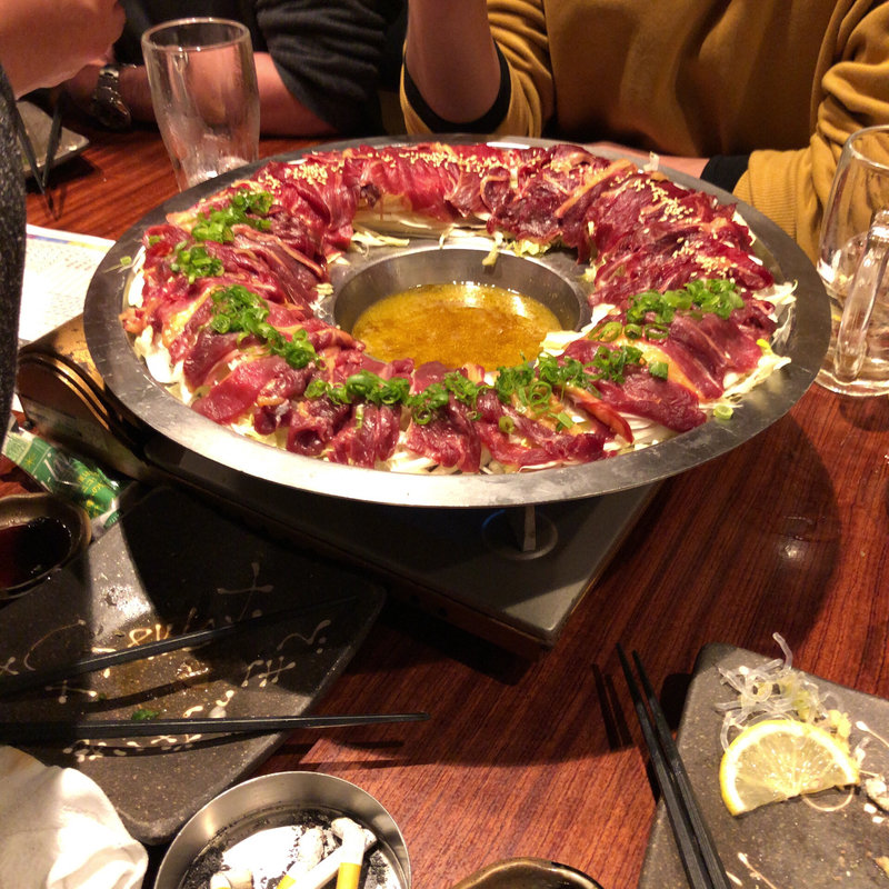 桜鍋(馬肉料理と蒸し野菜 型無夢荘(かたなしむそう))