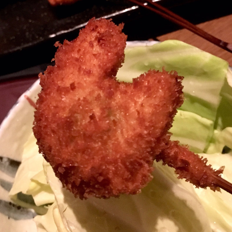 鱚とそら豆（串揚げ）(串揚げ ふくみみ)