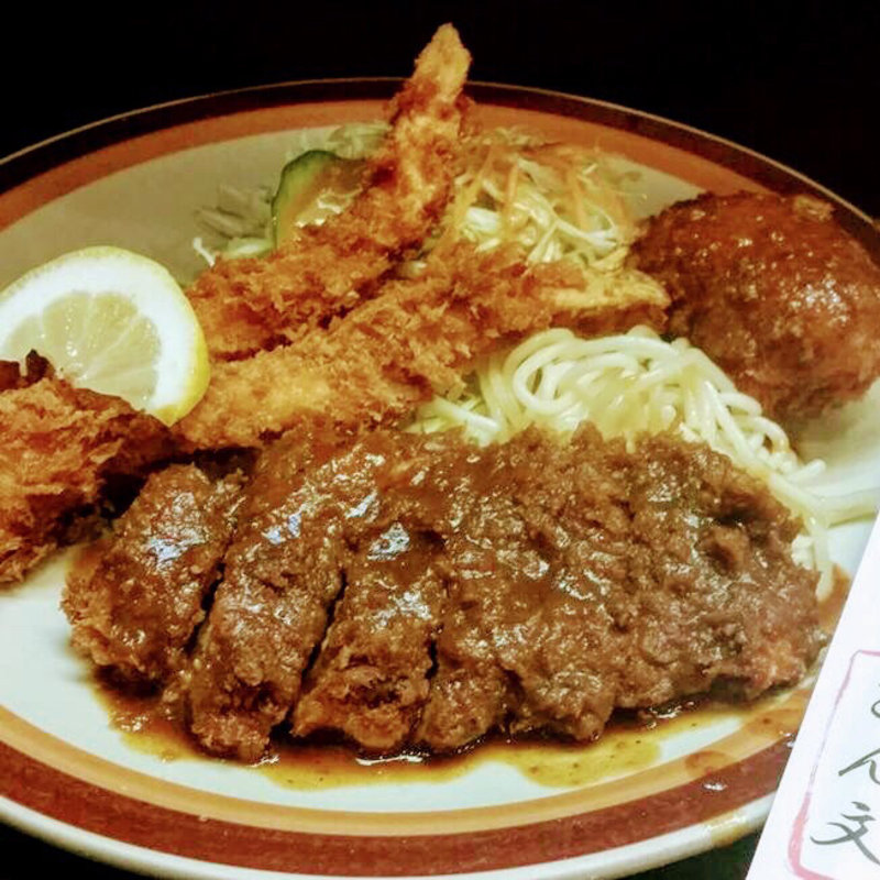 ヒレとんかつ定食(海老フライ＋クリームコロッケトッピング)(ひれとんかつの店 とん文 )