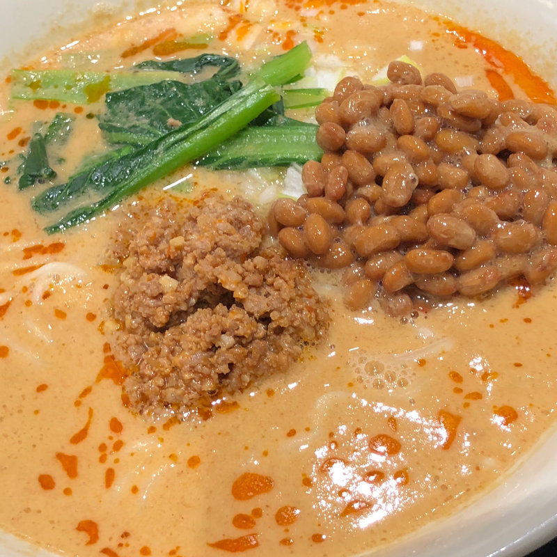 納豆入り担々麺(南国酒家 広東麺飯房 パサール守谷下り店 )