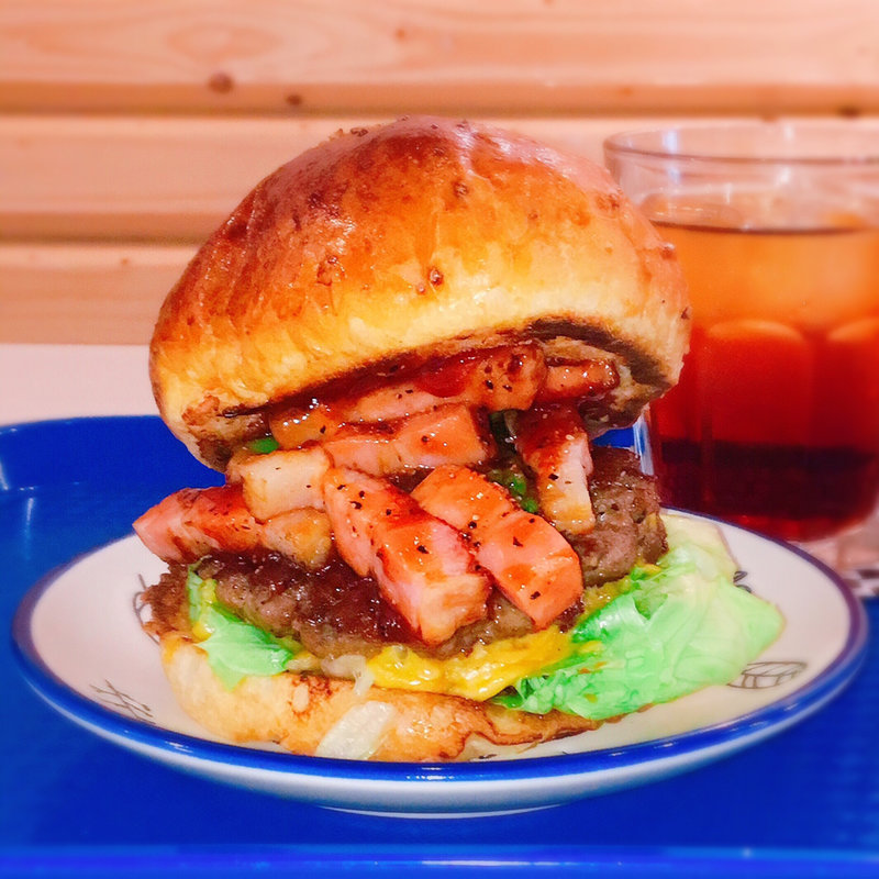 角切りベーコンとアスパラのヒッコリースモークBBQ(ブループラネット)