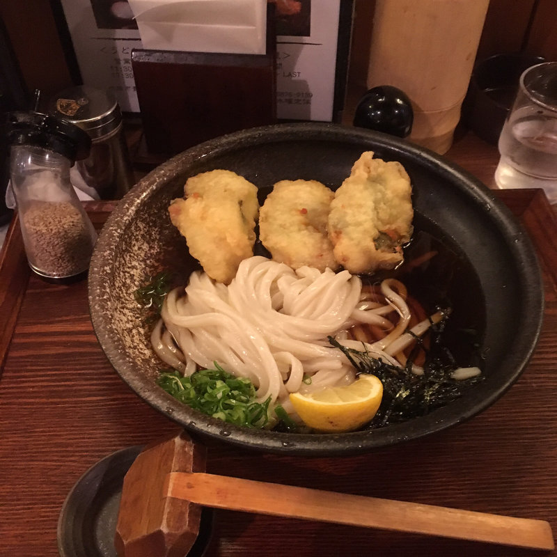 とり天ぶっかけうどん(うどん処 麦一)