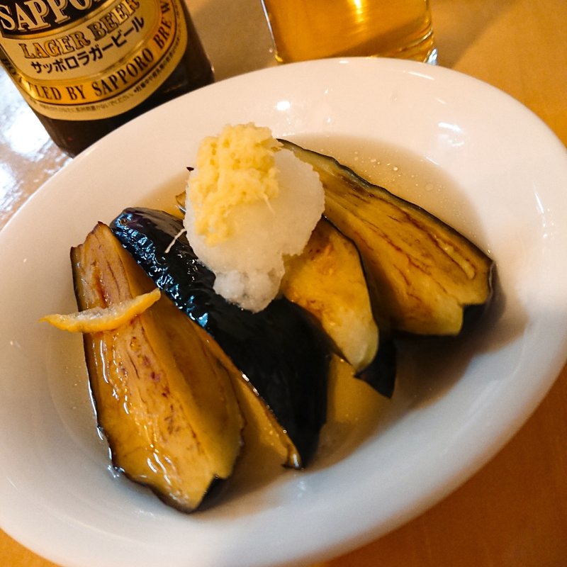 茄子の揚げ浸し(直会スタンド 宮)