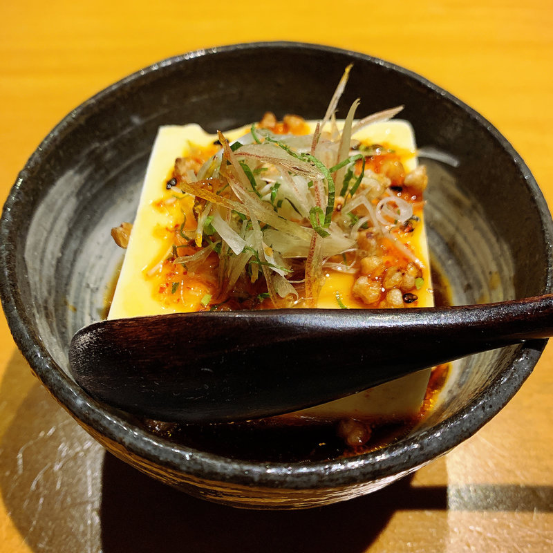 伊勢海老ラー油の冷奴(伊勢海老蕎麦 清正)