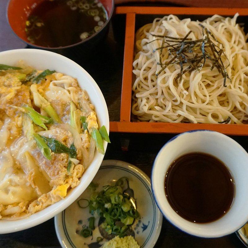 カツ丼セット・そば(冷)(手打そば その杵(そのぎ))