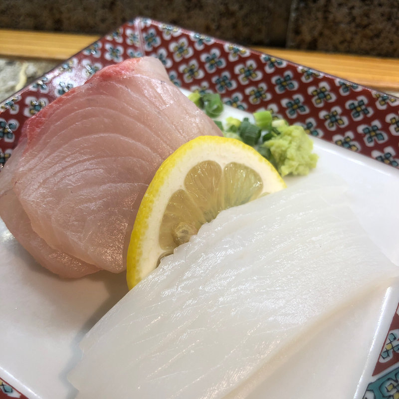 向付(烏賊そうめん・かんぱち)(串処小林)