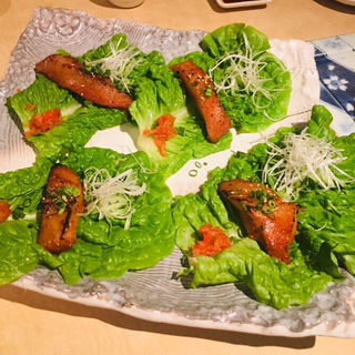 豚トロの韓国風網焼サンチュ巻(海蔵 )