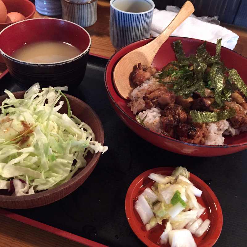 焼き鳥丼定食(矮鶏 )