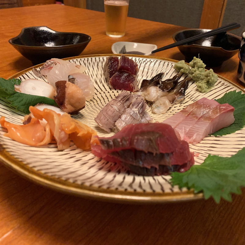 刺身盛合せ(ぬる燗)