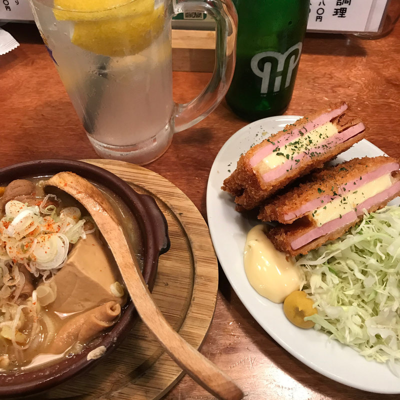 ハムカツ&もつ煮(やきとん ひなた 池袋東口店)