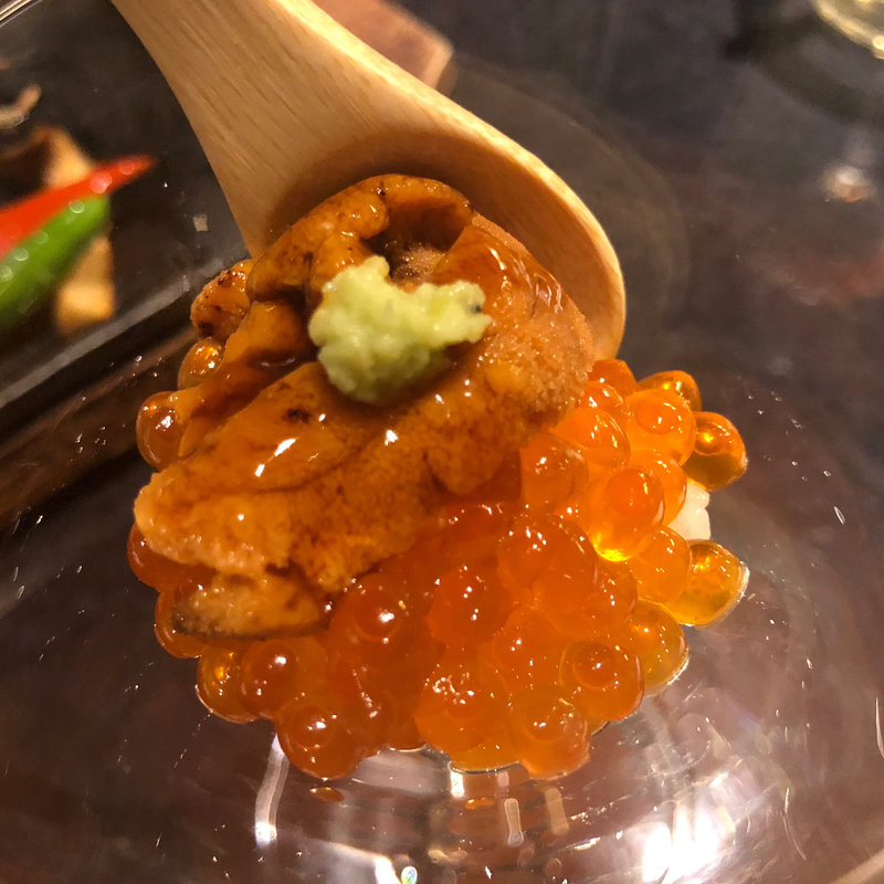 ウニといくらのカクテル(博多 たつみ寿司 総本店)