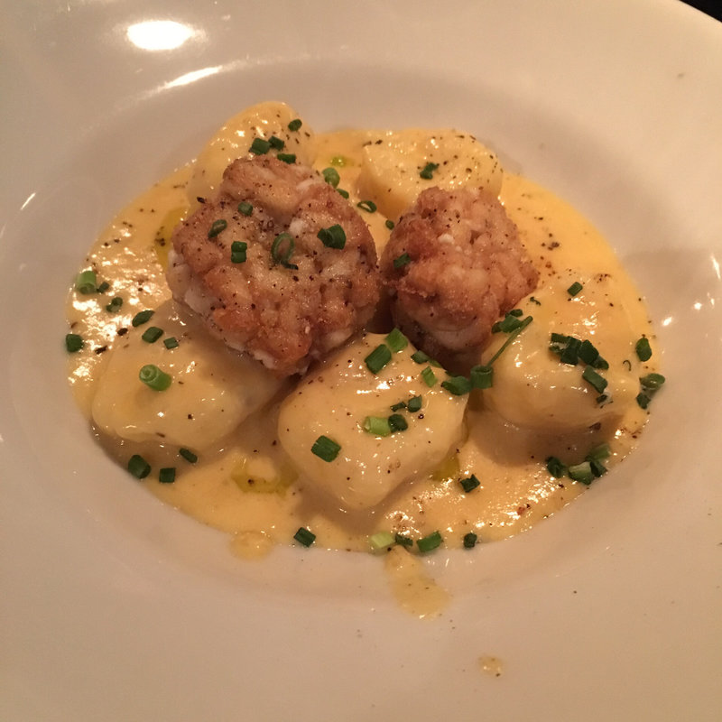 自家製ニョッキ、白子のムニエルとレモンクリームソース(スブリデオ・レストラーレ)