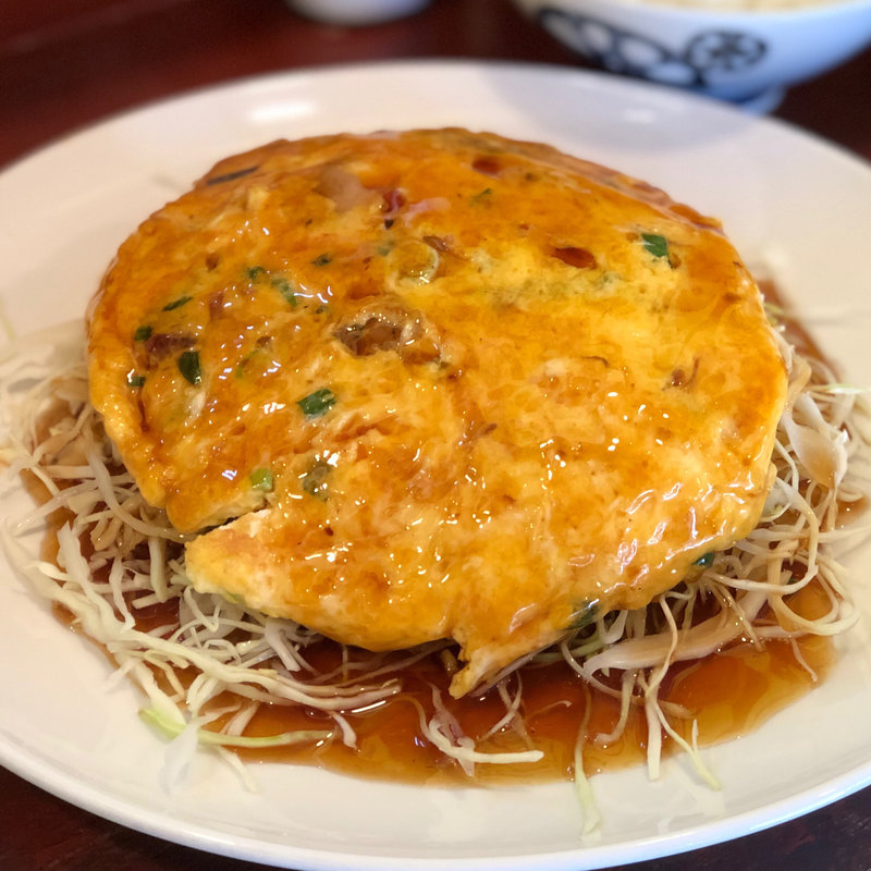 甘酢あんかけ玉子定食 野菜付(秋山食堂 )