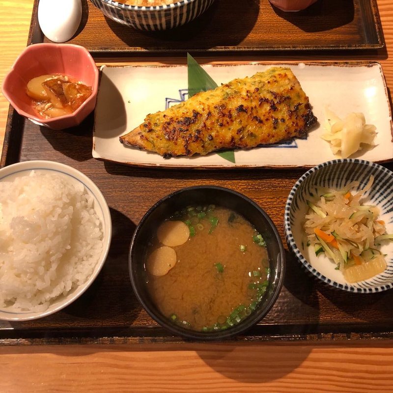 鯖の大葉味噌焼定食(恵比寿 土鍋炊ごはん なかよし 目黒店)