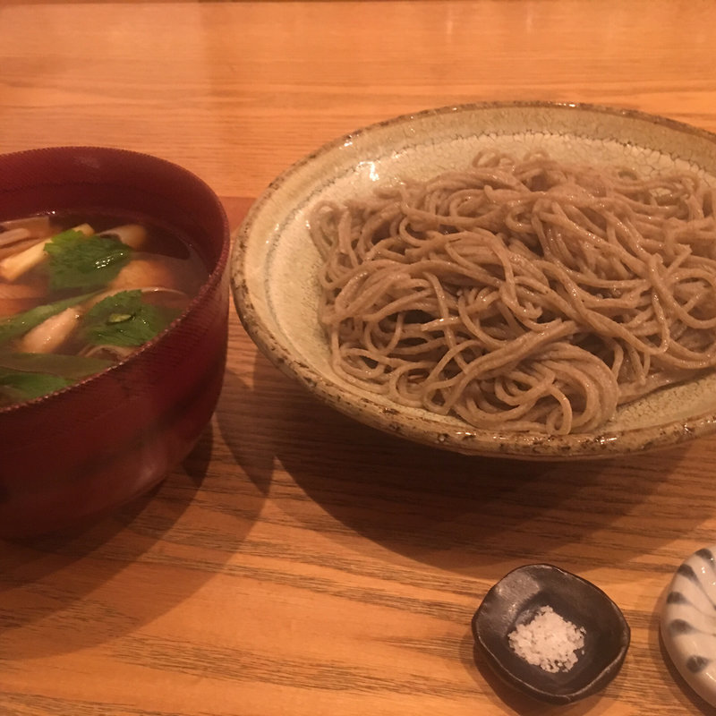 温かいつけ汁蕎麦  鴨汁せいろ(蕎や 月心)