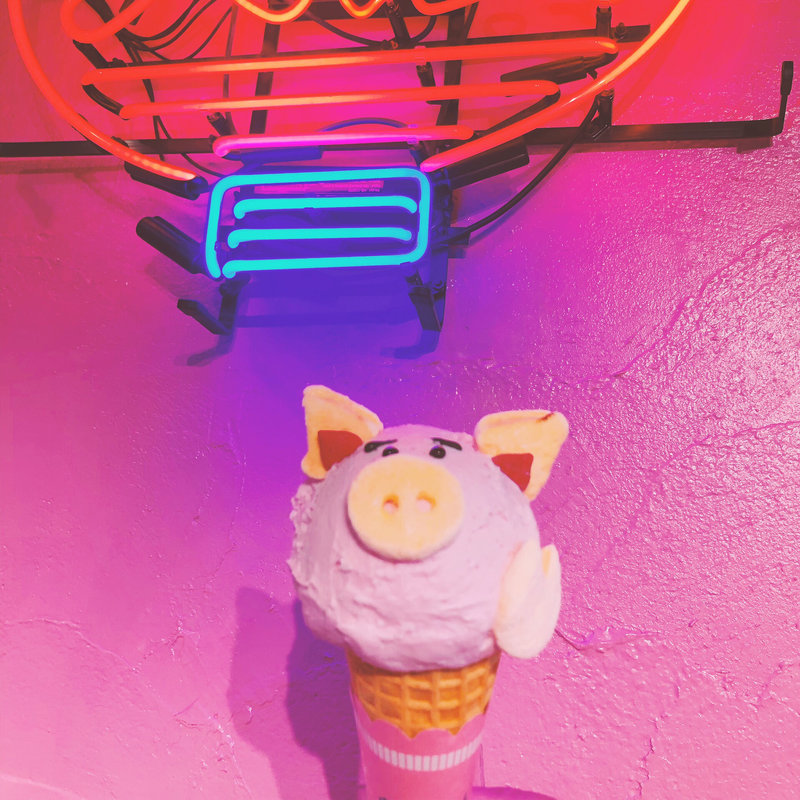 豚のストロベリーアイス(どうぶつえん)