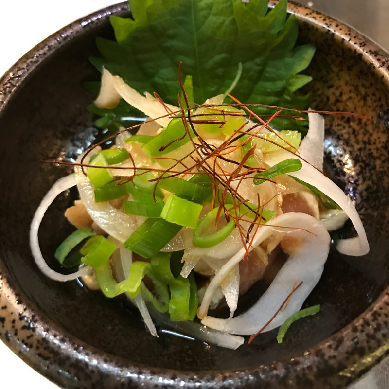 ささみのタタキポン酢(鉄板ダイニング OKONOMIYA)