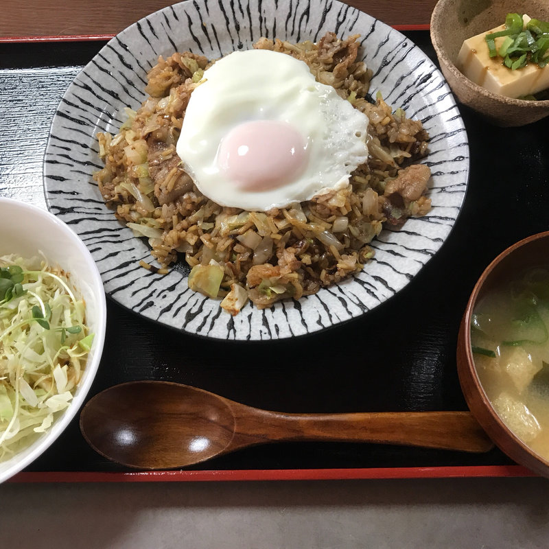 そば飯定食(鉄板ダイニング OKONOMIYA)