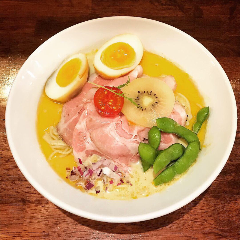 限定 沖縄県産 枝豆とオマール海老の冷やしらーめん(海老丸らーめん)