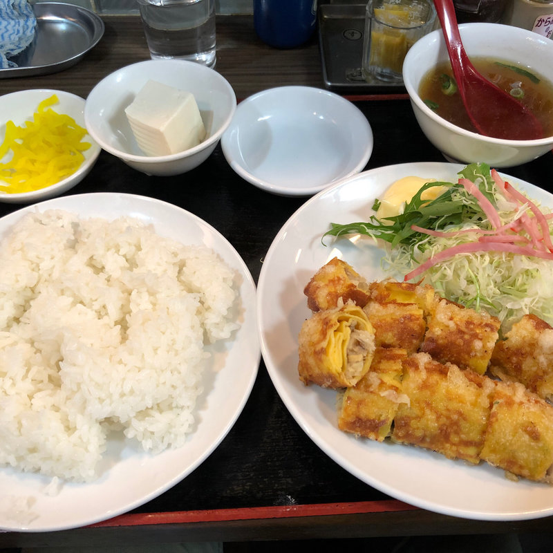 玉子春巻き定食(大洋軒福島店)