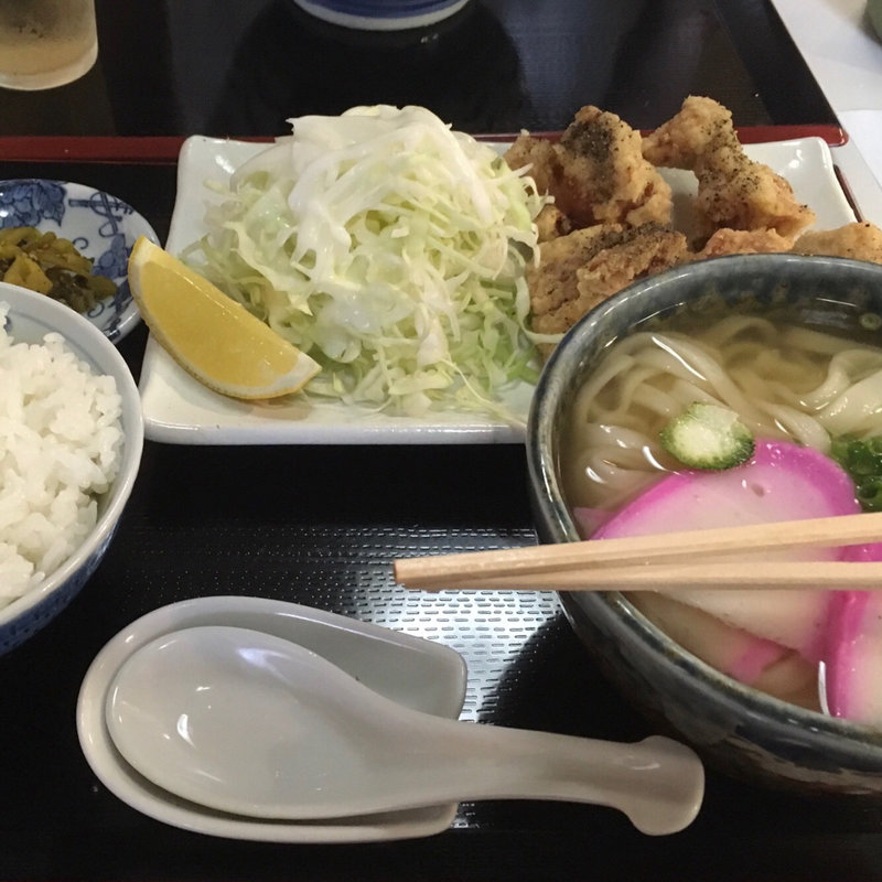 唐揚げ定食(恵味うどん)