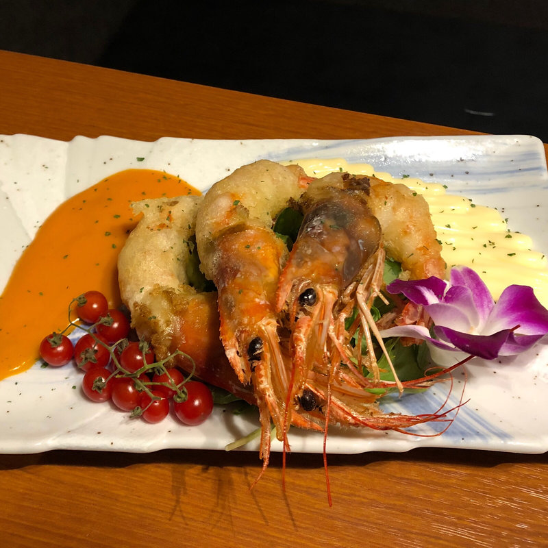 大海老の特製ソース和え(チーズタッカルビ&個室 遥 梅田店)