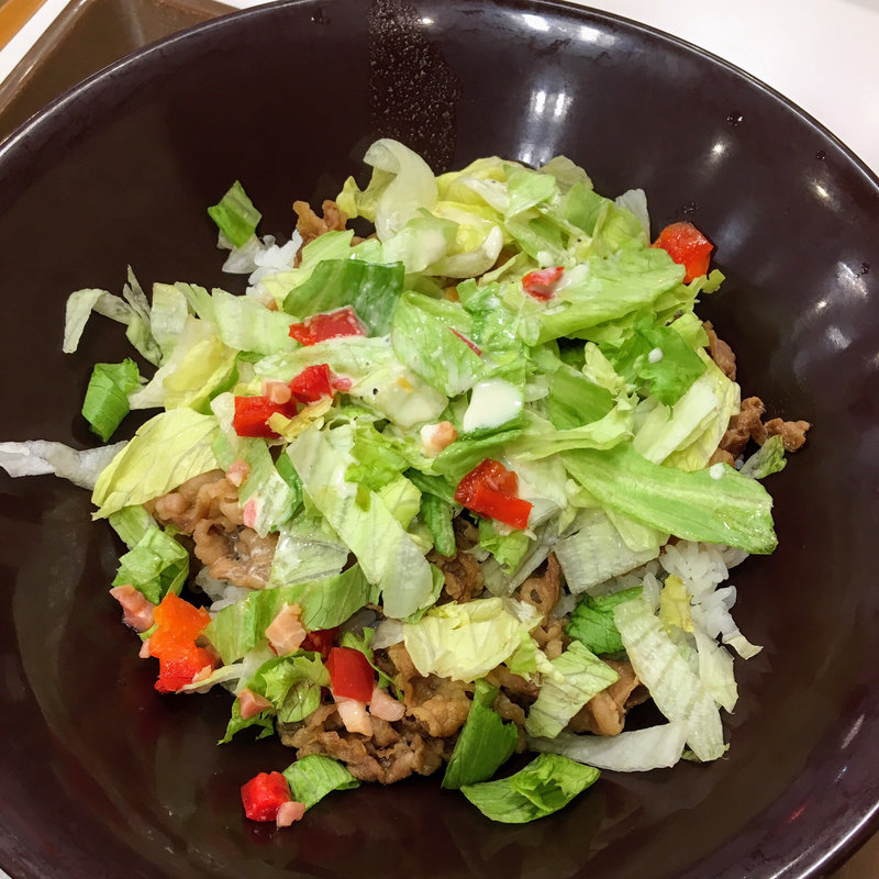 シーザーレタス牛丼(すき家 上六店 )