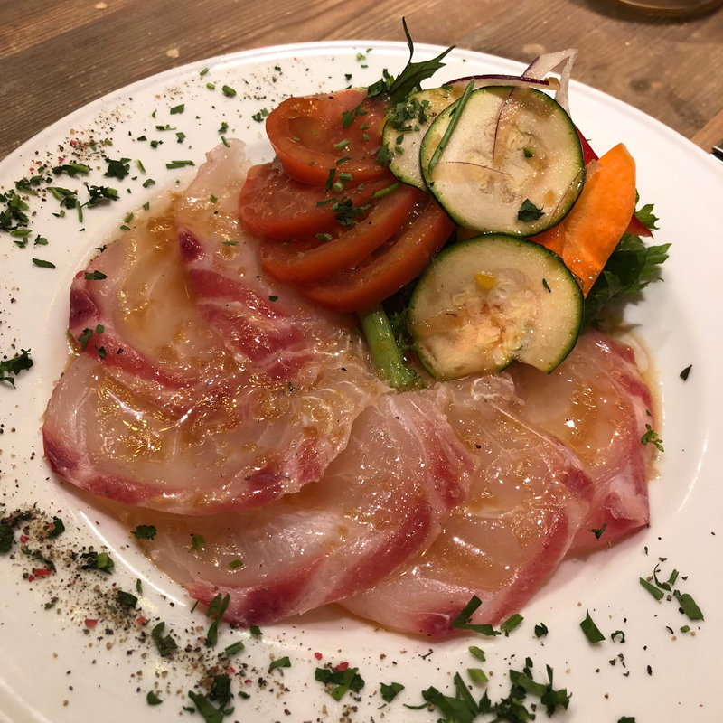 真鯛のカルパチョ(トリッパイオ アトレ浦和店)