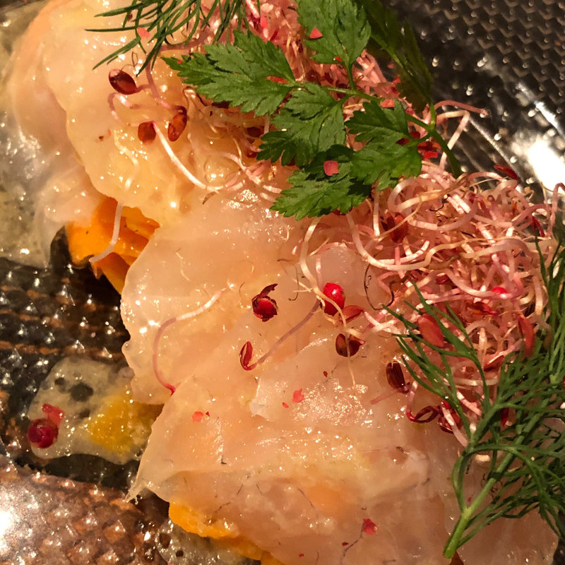 真鯛のカルパッチョ(【閉店】ガンボ＆オイスターバー 池袋東口店)