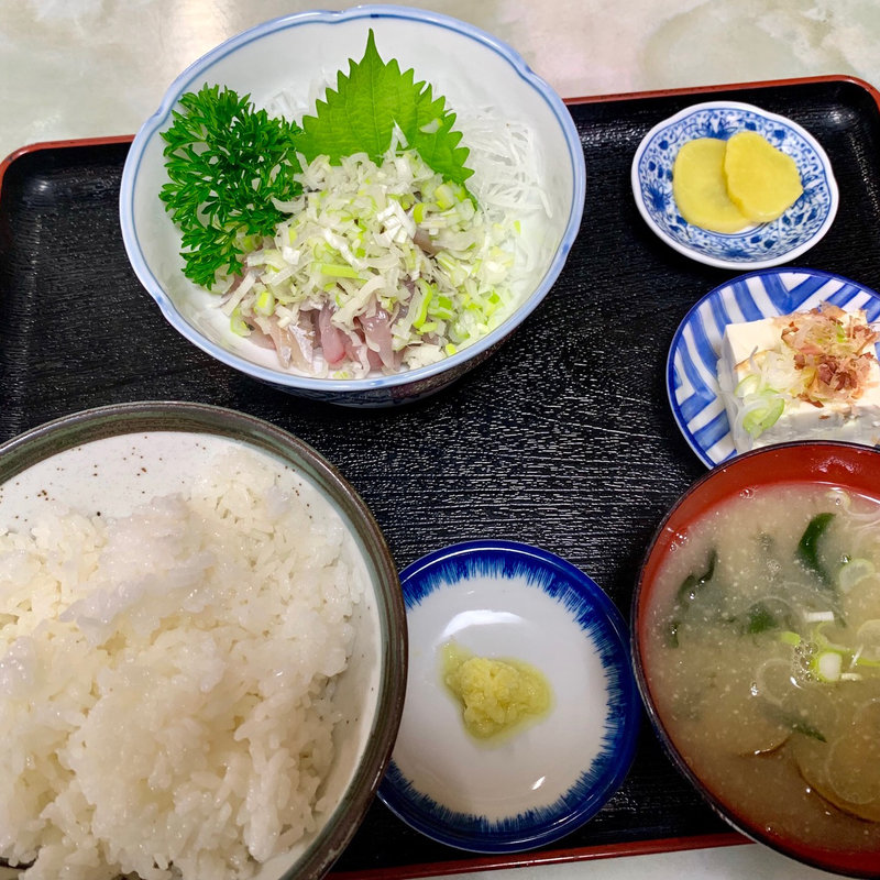 アジたたき刺し定食(魚吉食堂 )