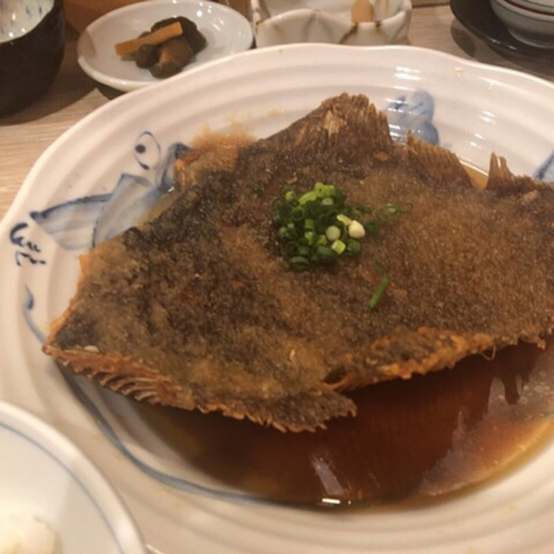 かれいの揚げおろし(唐井筒)