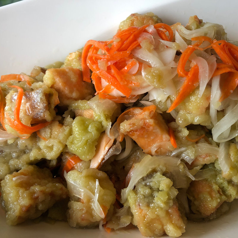 抹茶入りサーモンエスカベッシュ　野菜　磯部揚げ風(バジリコ - Basilico)