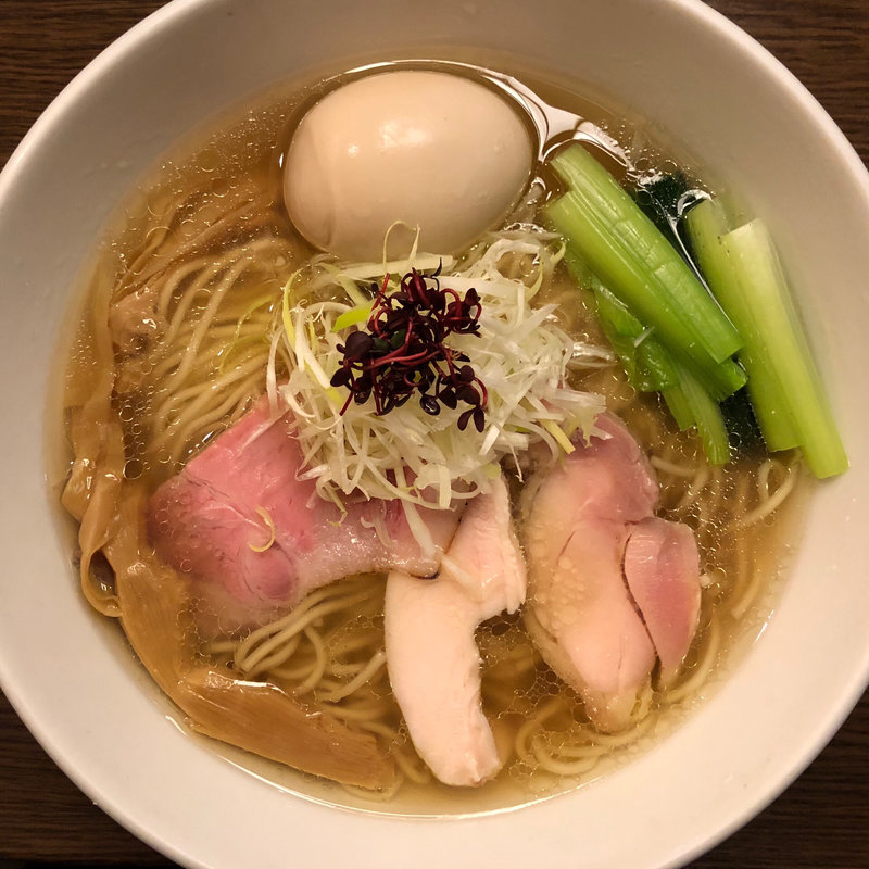 塩醤油鷄貝汁そば(フスマにかけろ中崎壱丁)