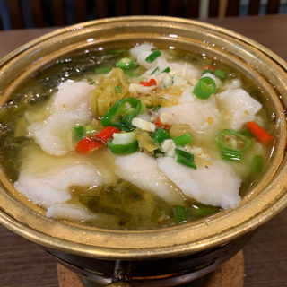 白身魚と高菜の辛口鍋(東北人家 新館)