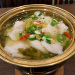 白身魚と高菜の辛口鍋