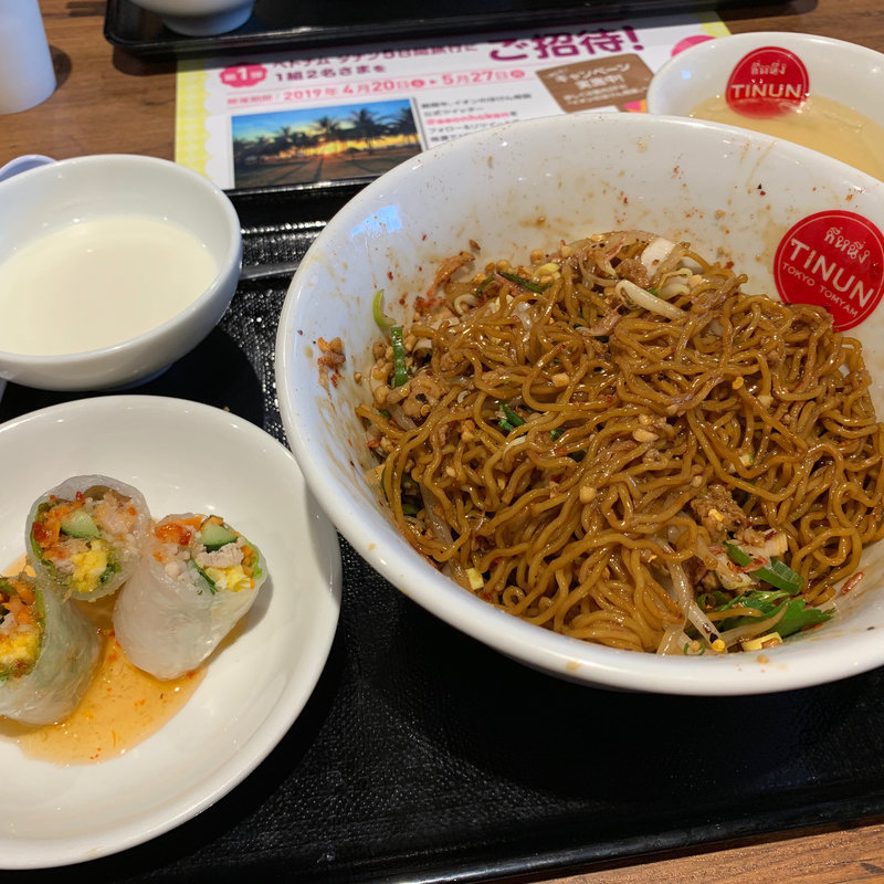 タイのまぜそばセット(ティーヌン イオンモール幕張新都心店)