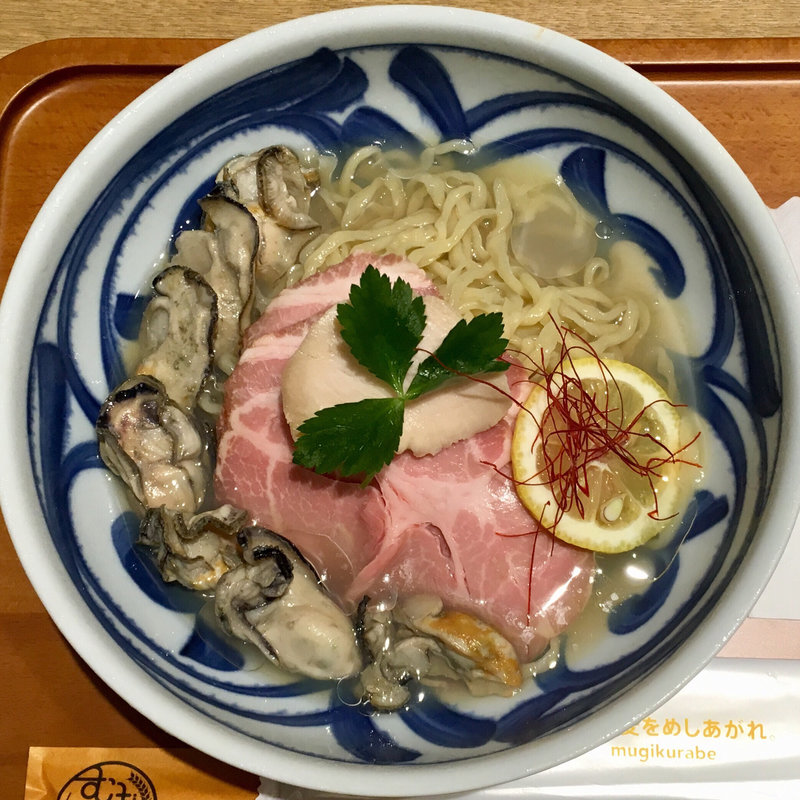 寿製麺よしかわ  牡蠣冷やしそば(むぎくらべ)