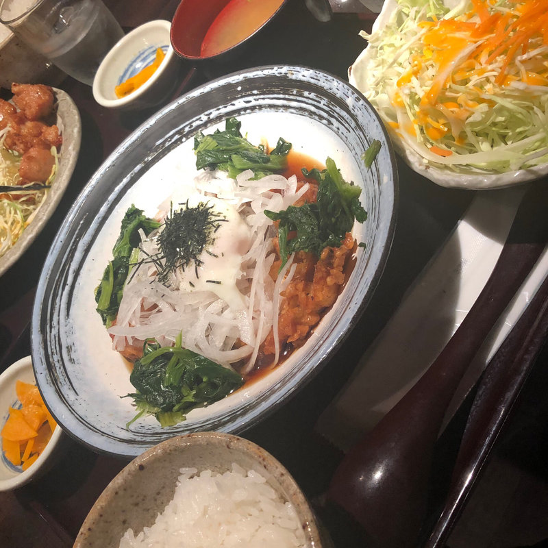 唐揚げの揚げ浸し定食(地鶏と焼酎 とりちゅう )