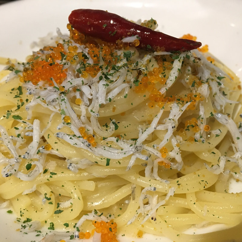 しらすのペペロンチーノ(ホルモン焼肉しまちゃん)