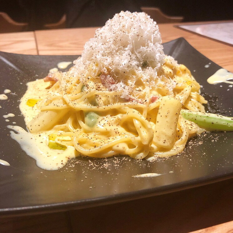 ホワイトアスパラ入りカルボナーラ(brisa)